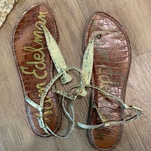 Sam Edelman Gold Gigi Thong Sandals size 10